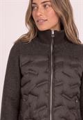 Strukturmix Jacke mit Steppmuster auburn brown