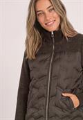 Strukturmix Jacke mit Steppmuster auburn brown