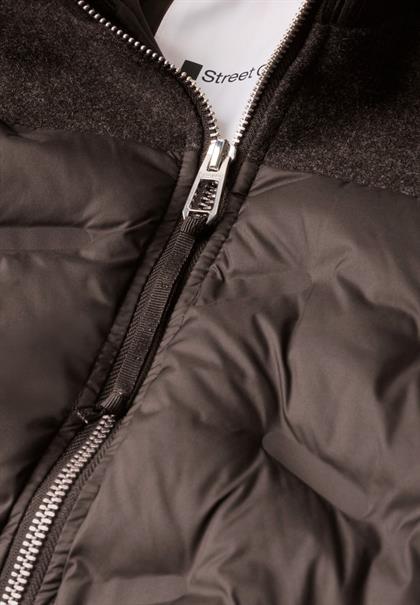 Strukturmix Jacke mit Steppmuster auburn brown