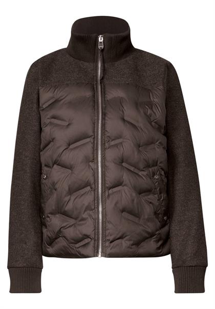 Strukturmix Jacke mit Steppmuster auburn brown
