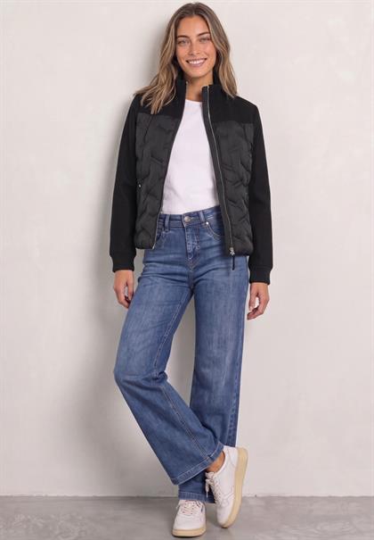Strukturmix Jacke mit Steppmuster black