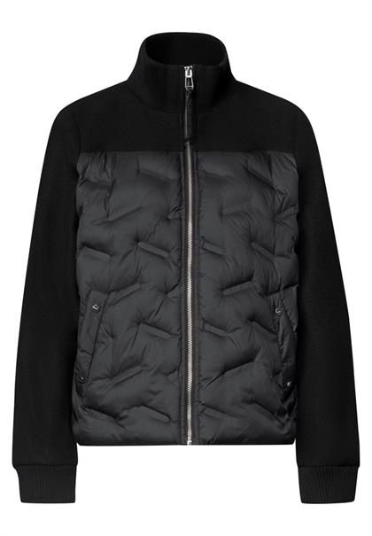 Strukturmix Jacke mit Steppmuster black