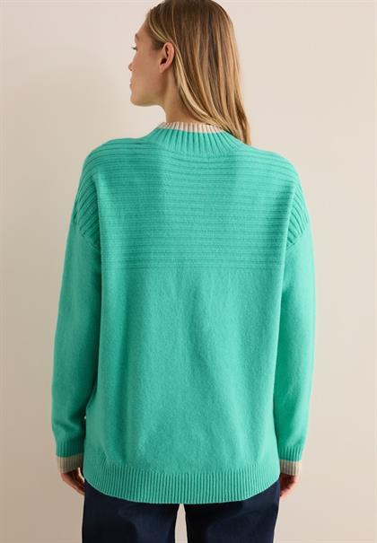 Strukturmix Pullover aventurine green