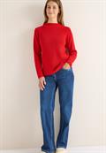 Strukturmix Pullover fiery red