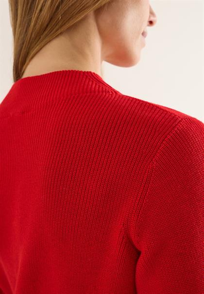 Strukturmix Pullover fiery red