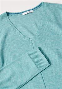 Strukturmix-Pullover heather adriatic green melange