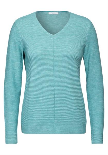 Strukturmix-Pullover heather adriatic green melange