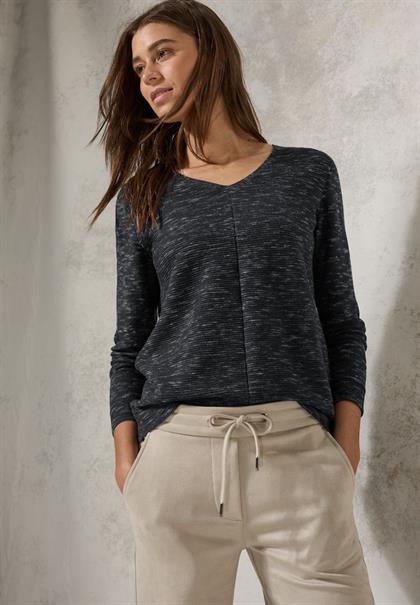 Strukturmix-Pullover heather deep charcoal grey mel