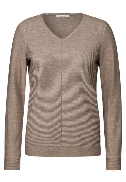 Strukturmix-Pullover heather milky caramel mel.