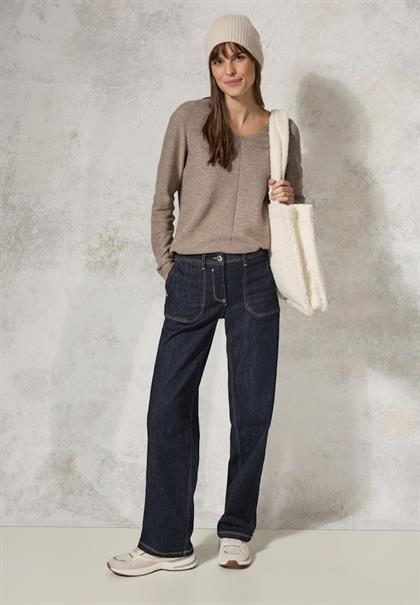 Strukturmix-Pullover heather milky caramel mel.