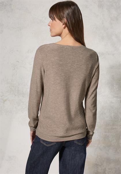 Strukturmix-Pullover heather milky caramel mel.