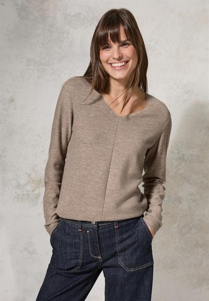 Strukturmix-Pullover heather milky caramel mel.