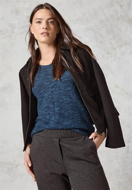 Strukturmix-Pullover heather petrol melange
