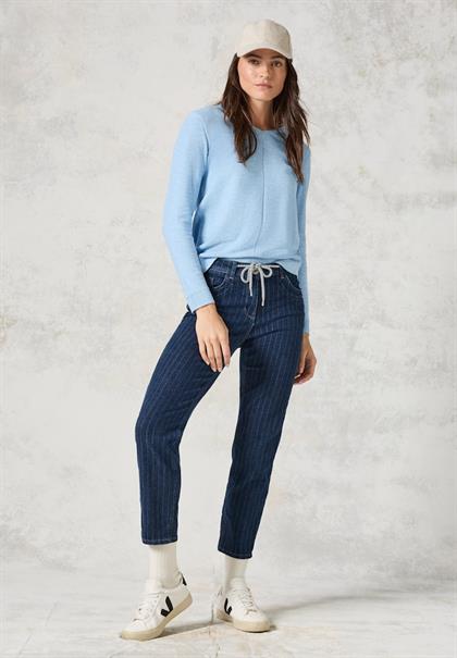 Strukturmix-Pullover heather tranquil blue melange