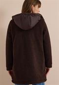 Strukturmix Teddy-Mantel mit Kapuze chocolate sauce brown