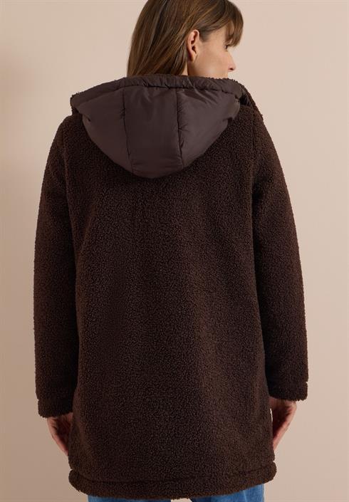 strukturmix-teddy-mantel-mit-kapuze-chocolate-sauce-brown