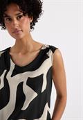 Strukturmix Top mit Print whale tail grey