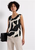 Strukturmix Top mit Print whale tail grey