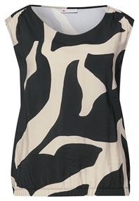 Strukturmix Top mit Print whale tail grey