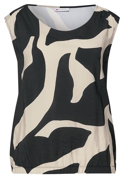 Strukturmix Top mit Print whale tail grey