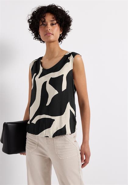 Strukturmix Top mit Print whale tail grey