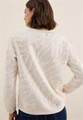 Strukturmuster Sweatshirt light beige