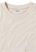 Strukturmuster Sweatshirt light beige