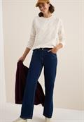 Strukturmuster Sweatshirt light beige