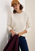 Strukturmuster Sweatshirt light beige