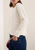 Strukturmuster Sweatshirt light beige
