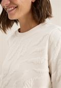 Strukturmuster Sweatshirt light beige