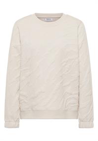 Strukturmuster Sweatshirt light beige