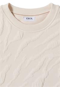 Strukturmuster Sweatshirt light beige