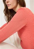 Strukturpullover cherry tomato orange melange