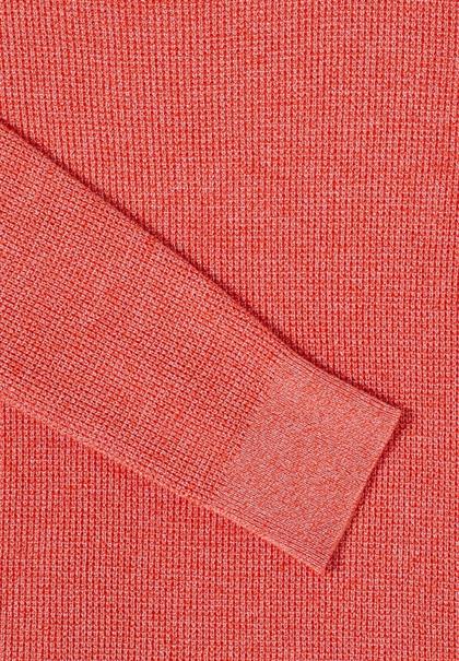 Strukturpullover cherry tomato orange melange