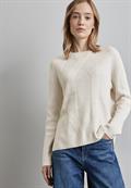 Strukturpullover cream white melange