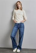 Strukturpullover cream white melange