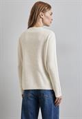Strukturpullover cream white melange