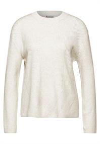 Strukturpullover cream white melange