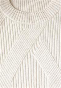 Strukturpullover cream white melange