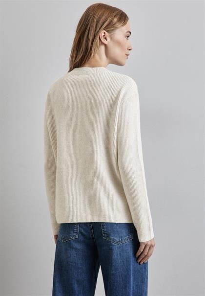Strukturpullover cream white melange