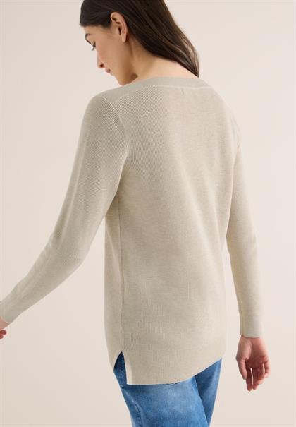 Strukturpullover egg beige melange