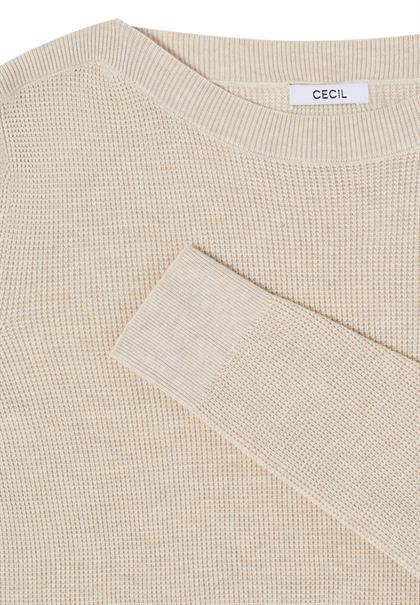 Strukturpullover egg beige melange