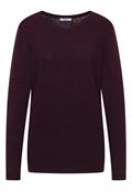 Strukturpullover eggplant red heather melange