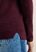 Strukturpullover eggplant red heather melange