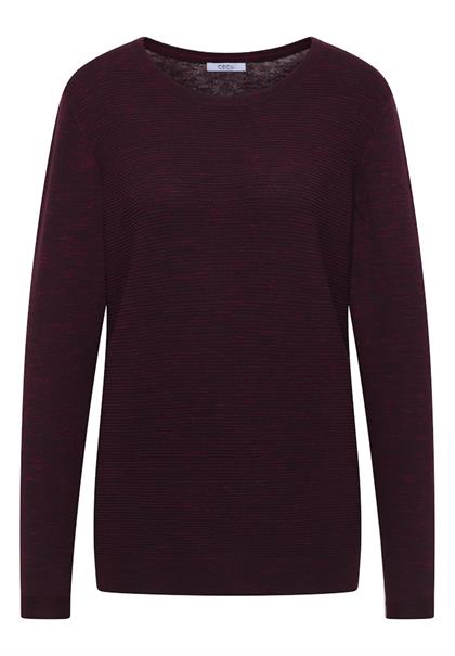 Strukturpullover eggplant red heather melange