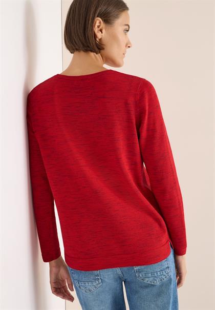 Strukturpullover fiery red heather melange