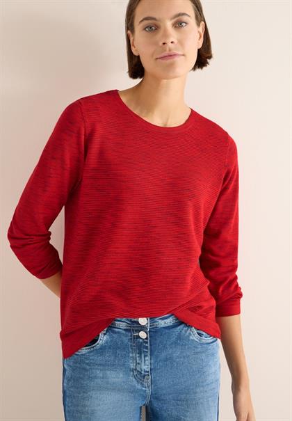 Strukturpullover fiery red heather melange