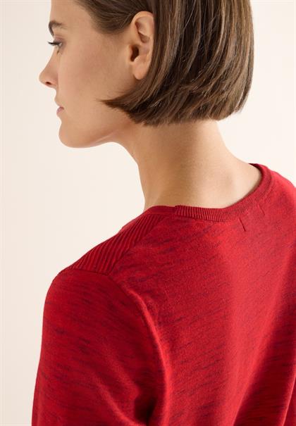 Strukturpullover fiery red heather melange