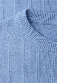 Strukturpullover frosted blue mel.